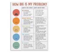 RVBLRDSE Mental Health Awareness How Big Is My Problem Retro Quote Canvas Wall-Art for Office(Unframed,16x24inch(40x60cm))