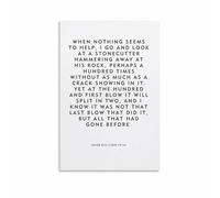 RVBLRDSE Motivational Quote by Jacob Riis - The Stonecutter Inspirational Perseverance Poster(Framed,08x12inch(20x30cm))