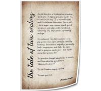 RVBLRDSE Native American Story Wall Art, The Tale of Two Wolves Inspirational Quote Poster, Cherokee Legend Print on Canvas for Living Room & Bathroom Decor(Framed,08x12inch(20x30cm))