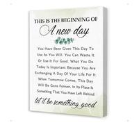 RVBLRDSE New Beginnings Inspirational Canvas Wall Art - Uplifting Quote Print for Home Office, Bedroom, or Entryway to Start Fresh Each Day(Framed,16x24inch(40x60cm))