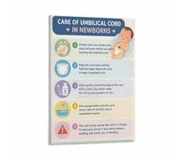 RVBLRDSE Newborn Manual Poster Parenting Guide First Year Tips for Parents Nursery Canvas Print Decor(Unframed,16x24inch(40x60cm))