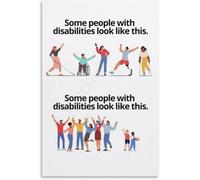 RVBLRDSE Not All Disabilities Are Visible Canvas Wall-Art - Inspirational Educational on Invisible Illness Awareness for Clinic, Classroom and Office Decor(Unframed,12x18inch(30x45cm))