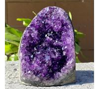 RVBLRDSE Quartz Amethyst Crystal Cave Cluster Cut Base Stone Ornaments (Size : 150-200g)