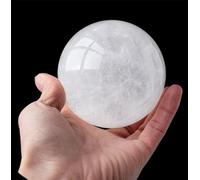 RVBLRDSE Quartz Crystal Ball White Sphere with Stand for Lucky Wealth Protect The House Home Decor Feng Shui Ornament,130mm/5.1in