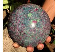 RVBLRDSE Red Blue Green Crystal Ball with Stand Decorative Sphere Polished Quartz for Magical Shots Divination Decor,6.5~7cm