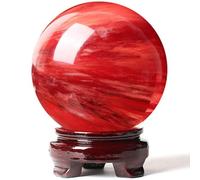 RVBLRDSE Red Crystal Ball Sphere Obsidian Stone Divination Polished for Home Decor,1.2in(3cm)