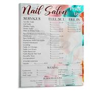 RVBLRDSE Salon Style Wall-Art Nail and Hair Salon List Poster Canvas Painting for Home Decor Living Room Bedroom(Unframed,08x12inch(20x30cm))