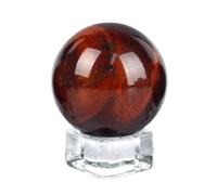 RVBLRDSE Small Red Tiger Eye Crystal Sphere Quartz Crystal Ball Polished Spheres with Wooden Stand Round Stone Ball Home Decor,35~40mm