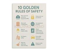 RVBLRDSE Wall-Art 10 Golden Rules Of Poster Canvas Print Gift for Employees Boss Coworker(Framed,12x18inch(30x45cm))