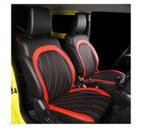 RVEVFBKBAL Auto Cojín Cuero para Funda Asiento Coche para Suzuki Jb64 Jb74(Rear Seats,Black Red_JB64)