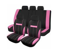 RVEVFBKBAL Auto Fundas Asientos Coche Tela Poliéster Tamaño Universal Ajuste Mayoría Coches SUV Camión con 3 Cremalleras(Rosa)
