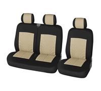 RVEVFBKBAL Auto Protector Fundas Asiento Coche para para Transit Custom 2+1(3 Plazas Beige)