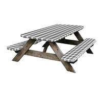RVGUARD Mantel para mesa de picnic y fundas de banco, 76 x 183 cm, color blanco y negro