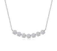 RVHAOODI 0.49 Collar de moissanite de diseño de flores para mujeres Cut D Color Lab creó colgante perfecto para fiestas de ropa diaria Boda
