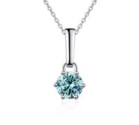 RVHAOODI 1 a 2 d Color redondo colgante de moissanite de corte para mujeres Seis garras Collar para mujeres - Cumpleaños de San Valentín