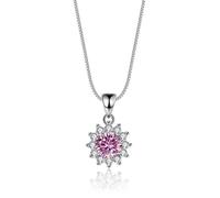 RVHAOODI 1 D Color Blue Pink Moissanite Pendant for Women Sunflower Women's - Valentine's Day Birthday