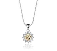 RVHAOODI 1 D Color Blue Pink Moissanite Pendant for Women Sunflower Women's - Valentine's Day Birthday