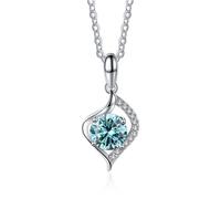 RVHAOODI 1 D Color Blue/Pink/Yellow Moissanite Pendant for Women Four Claw Necklace for Women - Valentine's Day Birthday