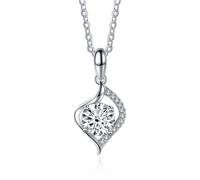 RVHAOODI 1 D Color Blue/Pink/Yellow Moissanite Pendant for Women Four Claw Necklace for Women - Valentine's Day Birthday