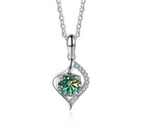 RVHAOODI 1 D Color Blue/Pink/Yellow Moissanite Pendant for Women Four Claw Necklace for Women - Valentine's Day Birthday