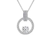 RVHAOODI 1 D Color Moissanite Pendant for Women Pink/Blue/Green Necklace for Women - Valentine's Day Birthday
