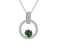 RVHAOODI 1 D Color Moissanite Pendant for Women Pink/Blue/Green Necklace for Women - Valentine's Day Birthday