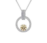 RVHAOODI 1 D Color Moissanite Pendant for Women Pink/Blue/Green Necklace for Women - Valentine's Day Birthday