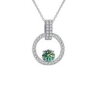 RVHAOODI 1 D Color Moissanite Pendant for Women Pink/Blue/Green Necklace for Women - Valentine's Day Birthday