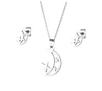 RVHAOODI 1 juego de handamonts et y luna albergaron boucles Eilry para cuello de mujeres acero inoxidable alto inoxidable para adolescentes