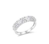 RVHAOODI 100% Rings For Women Sparkling White Cubic Zirconia Wedding Engagement Fine Jewelry