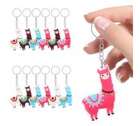 RVHAOODI 12 PCS Alpaca Keychain Keyring Alpaca Lindo llavero de animales para la fiesta de cumpleaños Baby Shower Classroom Escuela Premios Recompensa