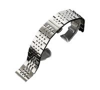 RVHAOODI 1213141516171819202122 23 24mmSolid Steel Strap Flat/Cruved End Band Universal Bracelect