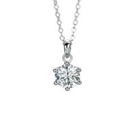 RVHAOODI 1ct D Color MOISSANITE DIAMOND COLETA DE PLATA ERTERINA para mujeres Boda