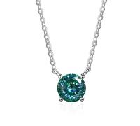 RVHAOODI 1ct Moissanite Necklace for Women Red/Blue/Green D Color Moissanite Pendant Necklace for Women