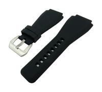 RVHAOODI 24 X 34mm Black Band Strap Bell Ross BR-01 and BR-03 DIY Replace Black/Silver Buckle