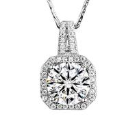 RVHAOODI 2ct pendant real wedding pendants chain necklace for women men jewelry Made in China