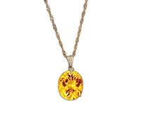 RVHAOODI 925 pendant necklace for women jewelry yellow citrine chain wedding engagement valentine gift Made in China