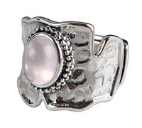 RVHAOODI Anillo ajustable, anillo de cristal rosa grueso de ssterling anillos ajustables reto anillo de dedo anillo de dedo de la eternidad regalos de joyería para hombres damas