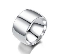 RVHAOODI Anillo de acero de titanio para hombres amplios de 12 mm de 12 mm anillos de acero amplio para hombres, joyas finas para hombres, joyas para hombres, joyas para hombres