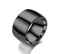 RVHAOODI Anillo de acero de titanio para hombres amplios de 12 mm de 12 mm anillos de acero amplio para hombres, joyas finas para hombres, joyas para hombres, joyas para hombres