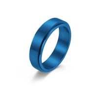 RVHAOODI Anillo de acero inoxidable rotativo mate para que las parejas propongan el matrimonio; Anillo de acero de titanio para el dedo anillo de color arcoíris