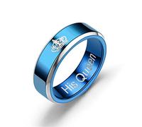 RVHAOODI Anillo de alianzas de boda de color azul para mujeres joyas de acero inoxidable anillo de compromiso de acero pareja increíble