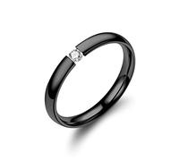 RVHAOODI Anillo de circón Crystal Lindo rosa plateado Ringo Ring de dedo para mujeres Compromiso de mujeres Joyas de moda de anillo simple