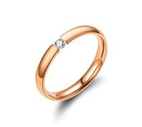 RVHAOODI Anillo de circón Crystal Lindo rosa plateado Ringo Ring de dedo para mujeres Compromiso de mujeres Joyas de moda de anillo simple