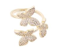 RVHAOODI Anillo de moda de circón de mariposa elegante anillo de moda para mujeres anillo abierto para joyas decorativas festivas de los dedos