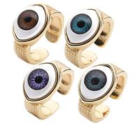 RVHAOODI Anillo de ojo malvado de mujeres para hombres Viking Gótico Anillo decorativo rústico para ocasiones diarias o especiales