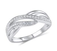 RVHAOODI Anillo puro para mujeres brillantes blancos de circonía cúbica de uso diario de joyas finas
