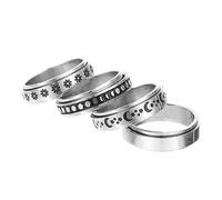 RVHAOODI Anillos de anillos celestiales de acero para mujeres para mujeres para la decoración de los dedos