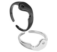 RVHAOODI Anillos de compromiso de juego de anillo de pareja para joyas de dedos ajustables amantes