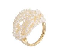 RVHAOODI Anillos de oro en capas Diamante Pulseras turquesas Vintage The Nail Jewels Party Decoración de dedos de algodón Rango de perlas Joyas de aleación
